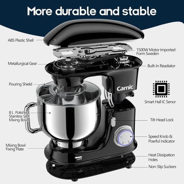 Multifunktionell Bakmaskin - Camic - 8L - 1500W - Halkfri - Lutande Huvud