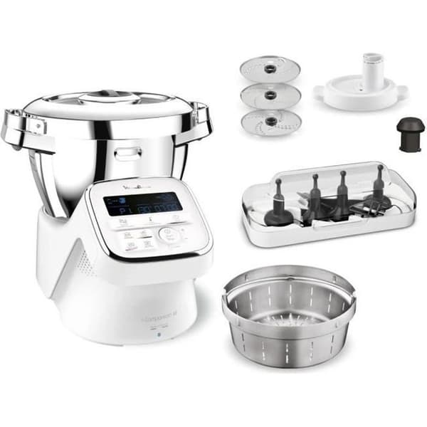 MOULINEX i-Companion XL matberedare - 3,5 L stålskål - 12 program - 6 tillbehör - Grönsaksskärning