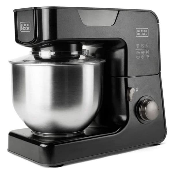 BLACK+DECKER BXKM1000E multifunktionsrobot för bakverk - 1000W, 5,2L skål, 8 hastigheter + Turbo
