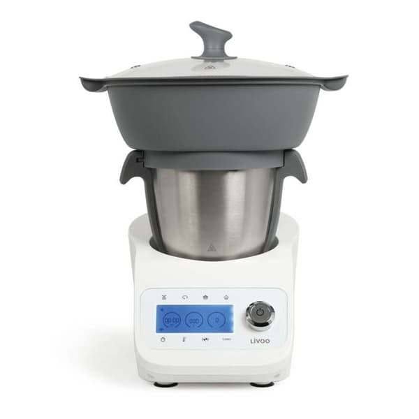 Super Cooker multifunktionsrobot - LIVOO DOP219W - 12 hastigheter - 3,5L skål i rostfritt stål - 1000W - Vit