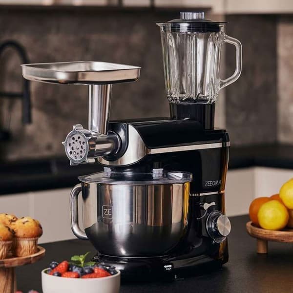 Multifunktionell 3-i-1 ZEEGMA Planeet Multi - Kökassistent - Köttkvarn - Mixer - 1900 W - Skål 6,2L - Kökrobot