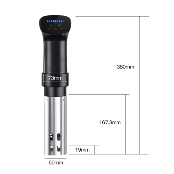 Sous Vide -keitin, vedenkestävä muotoilu, digitaalinen ajastinohjaus,EU, musta