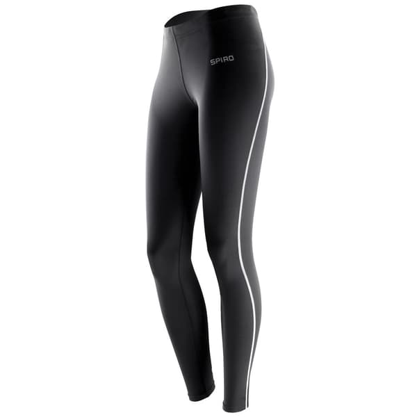 Spiro Ladies/Womens Bodyfit Performance Base Layer Leggings (Pack of 2) Black M-L