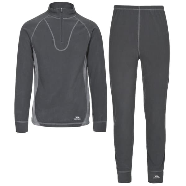 Trespass Unisex Thriller termisk top og bund sæt Cement XS
