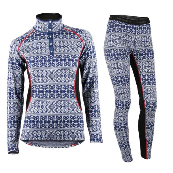 Merino Dalecarlian Set Women Navy/White