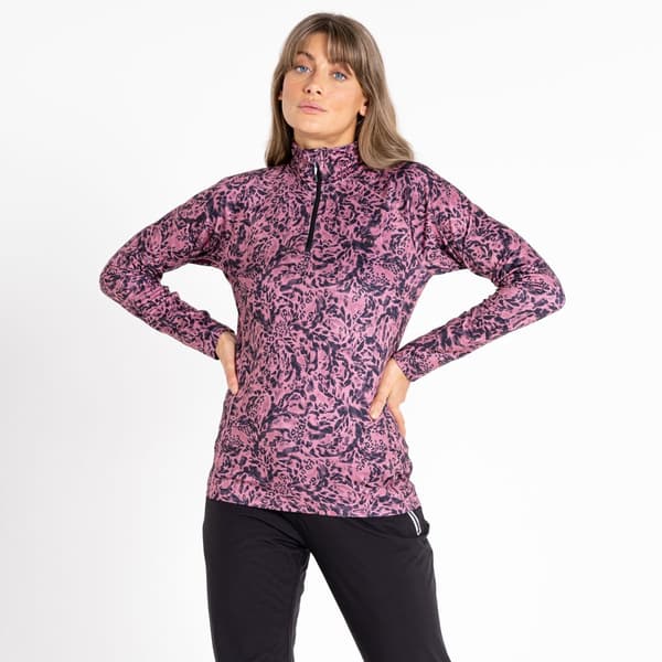 Dare 2B Womens/Ladies Divulge Animal Print Half Zip Base Layer Top