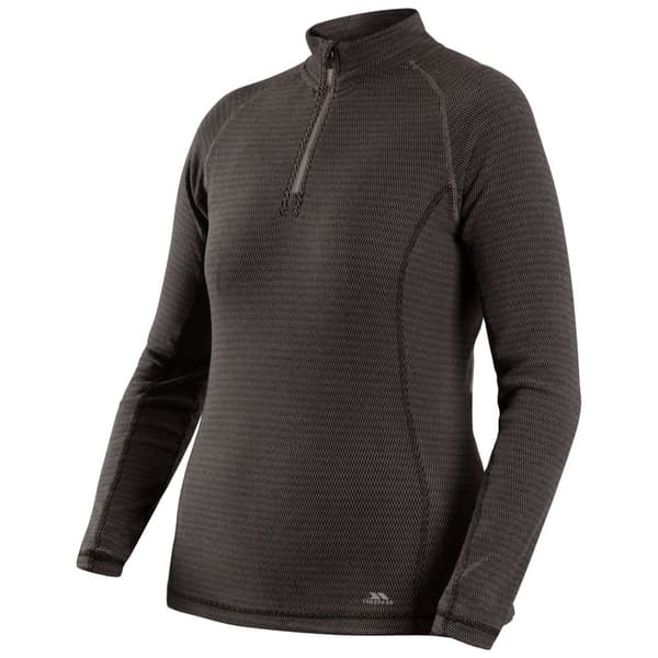Trespass Womens/Ladies Gina Base Layer Top Black/Storm Grey S