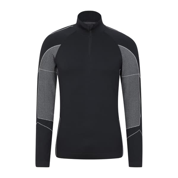 Mountain Warehouse Mens Quiver II sömlös underställströja Black XS-S