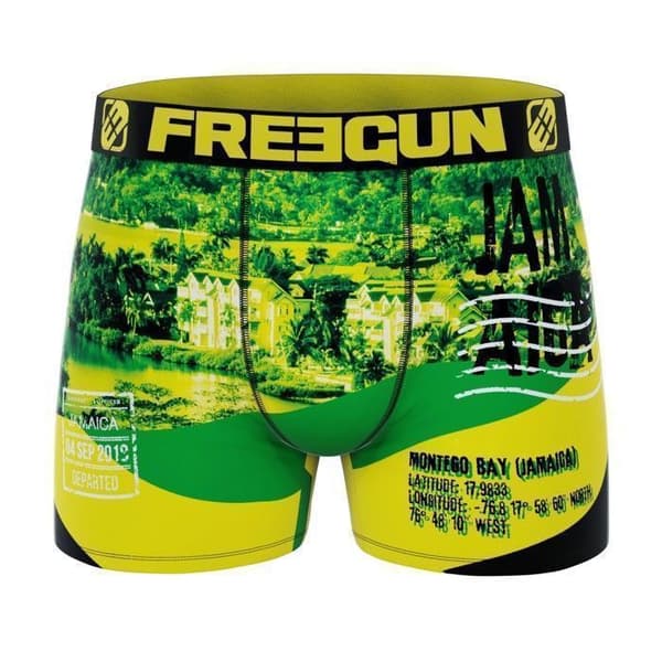 Boxershorts för män för flera sporter - FREEGUN - Flag &amp; Cities Jamaica - Andningskomfort - Grön