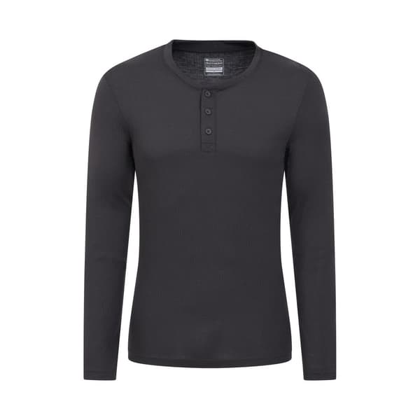 Mountain Warehouse Mens Talus Henley Thermal Top Charcoal XS