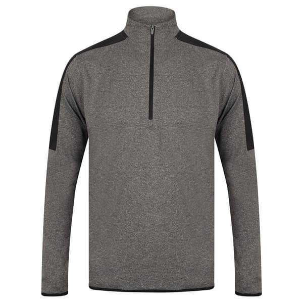 Finden & Hales Mens Contrast Panel Quarter Zip Midlayer