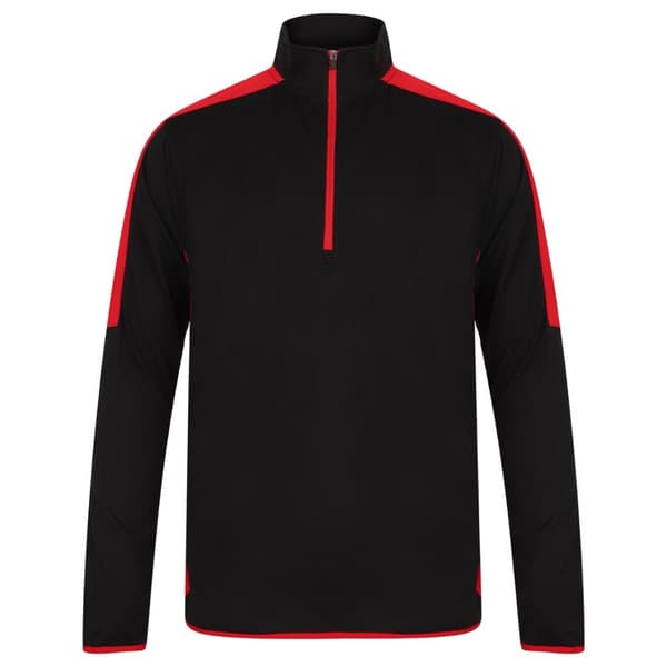Finden & Hales Mens Contrast Panel Quarter Zip Midlayer