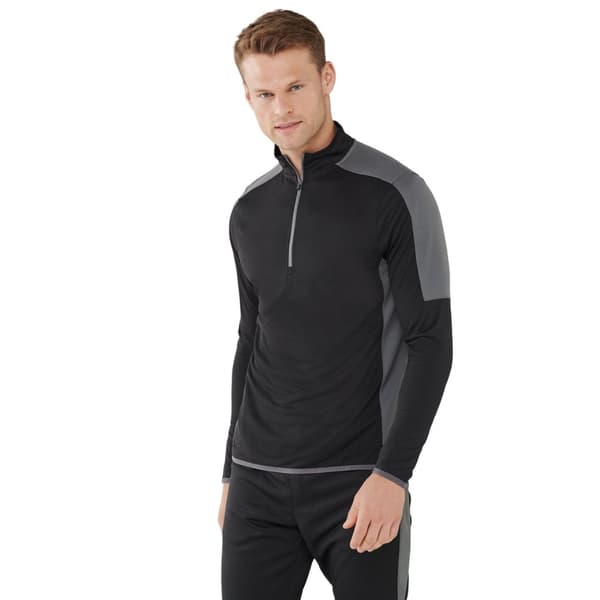 Finden & Hales Mens Contrast Panel Quarter Zip Midlayer