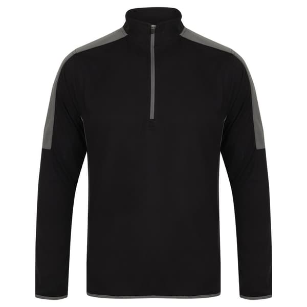 Finden & Hales Mens Contrast Panel Quarter Zip Midlayer