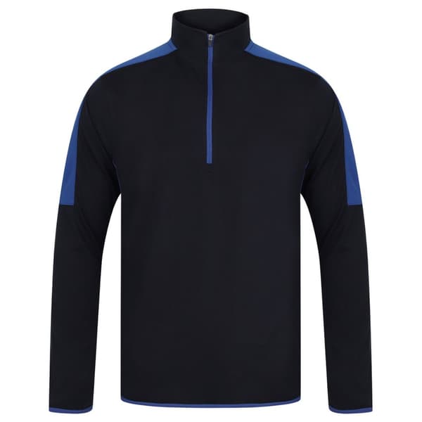 Finden & Hales Mens Contrast Panel Quarter Zip Midlayer
