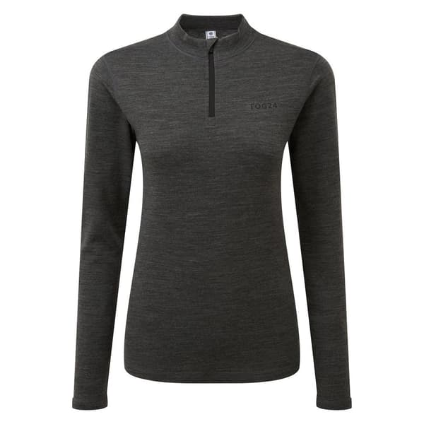 TOG24 Womens/Ladies Nevis Merino Wool Zip Neck Base Layer Top