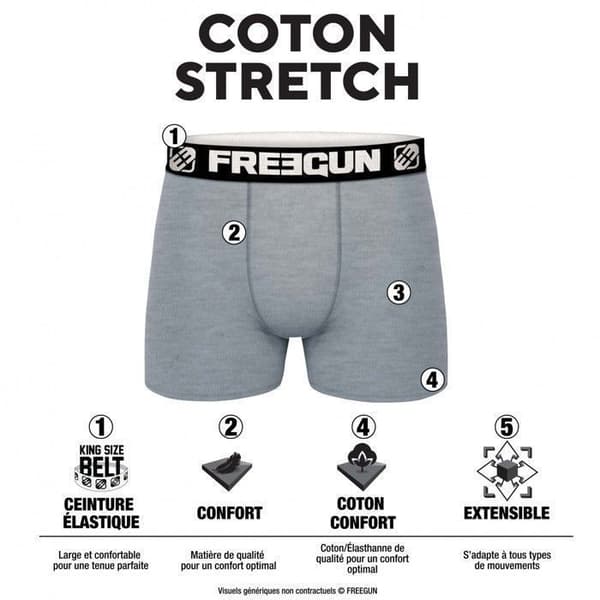 FREEGUN överraskningspaket med herrboxers, herrtrosor, design och färg vald slumpmässigt (Pack of 3) -