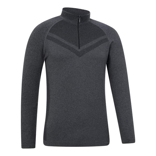 Mountain Warehouse Mens Ventina Seamless Zip Neck Base Layer Top