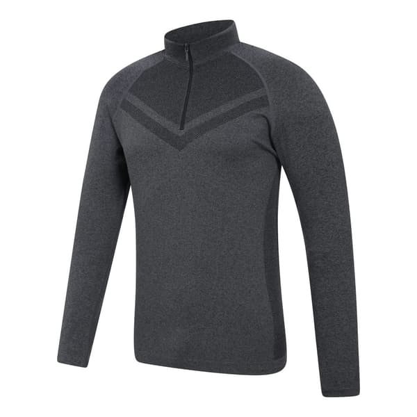 Mountain Warehouse Mens Ventina Seamless Zip Neck Base Layer Top