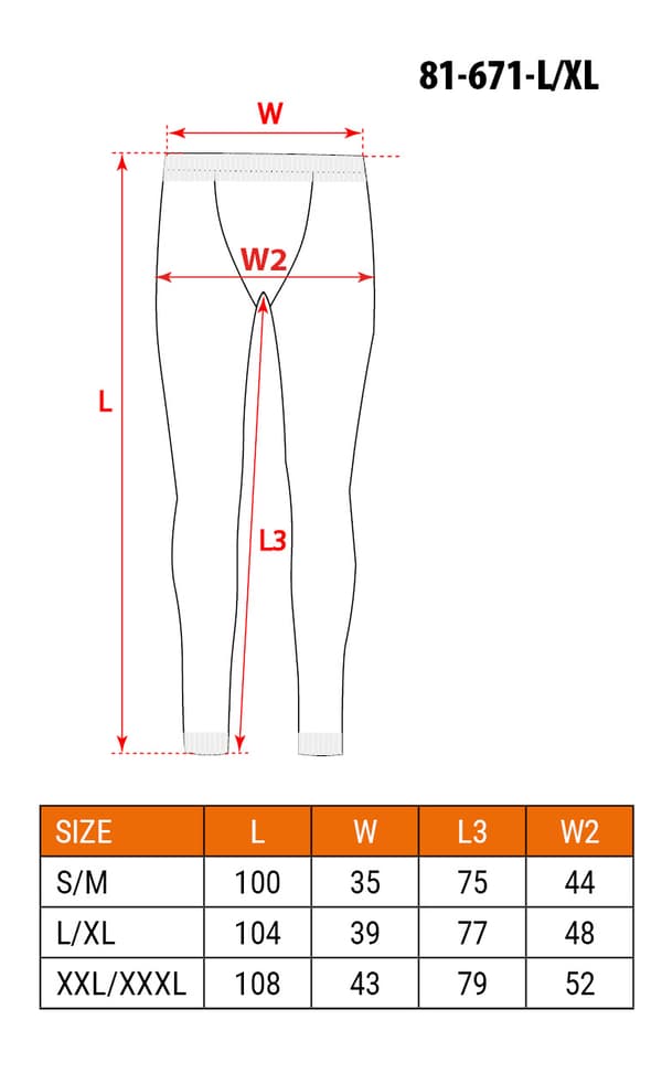 BASIC termoaktive lange underbukser, str. L/XL