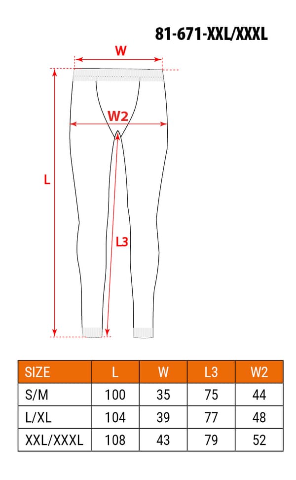 BASIC termoaktive lange underbukser, str. XXL/XXXL