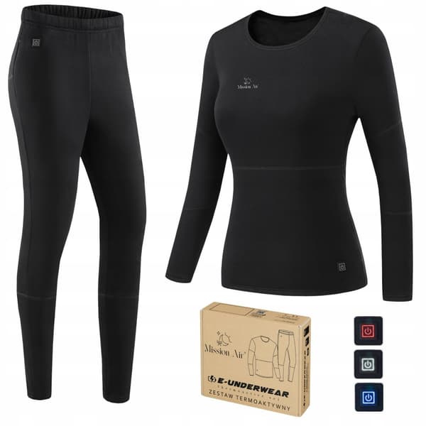 E-UNDERWEAR WOMAN naisten lämpöalushousujen lämmitettävä setti koko S