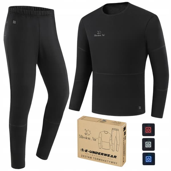 E-UNDERWEAR MAN miesten lämpöalushousut lämmitettävät setti koko L