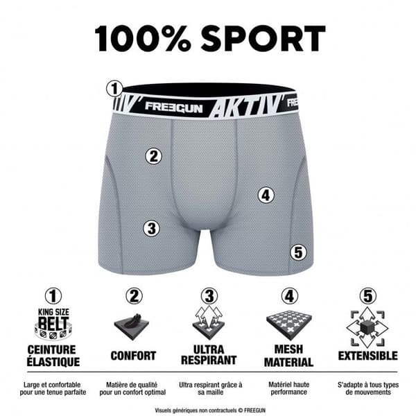 Freegun Boxer Herr AKTIV, Kalsong Herr - Svart (4-pack)