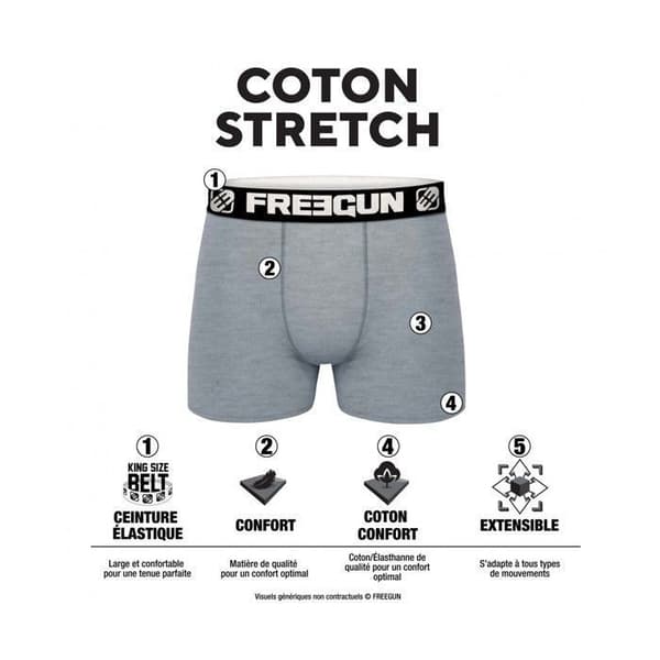 FREEGUN överraskningspaket med herrboxers, herrtrosor, design och färg vald slumpmässigt (Pack of 3) -