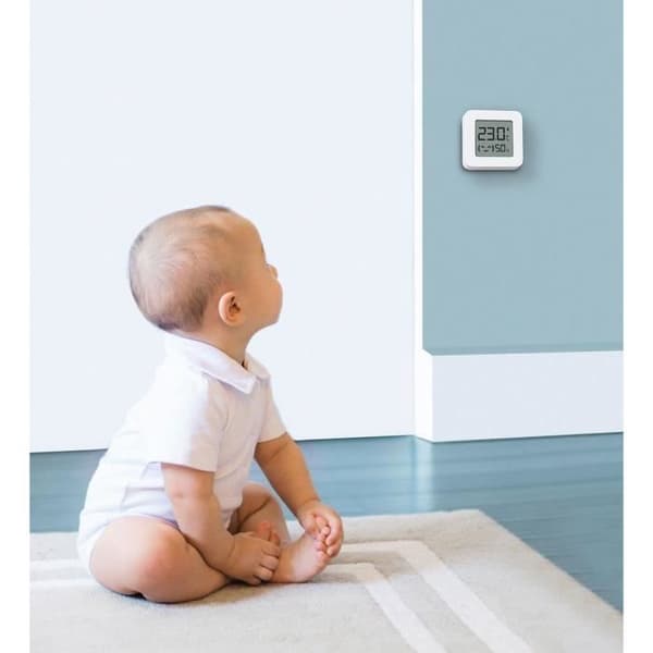 – 2 Mijia Smart Digital termometer, LCD-skärm, Bluetooth, temperatur- och luftfuktighetssensor, App [3023EF7]