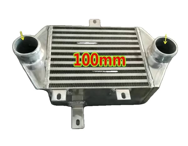 Sidmonterad intercooler, 100 mm bredd, 2,5" inlopp och utlopp, konstruktion i aluminiumlegering