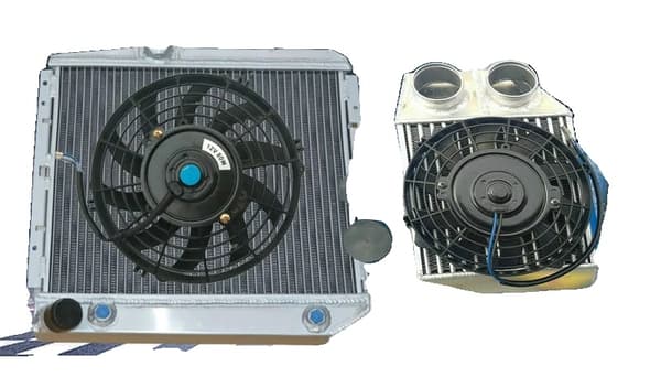 Aluminium Radiator Intercooler, 2 Rækker, Holdbar Konstruktion,hærgrøn
