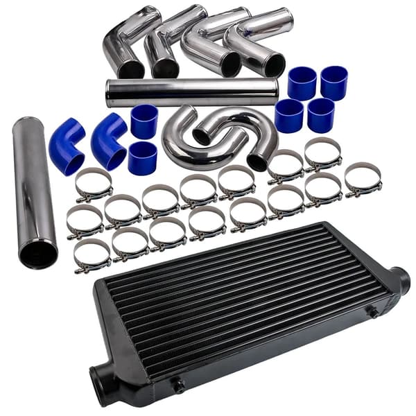 Universelt Intercooler Kit, 600 x 300 x 76 mm, 3 Tommer Indløb/Udløb, Fuld Rørkit
