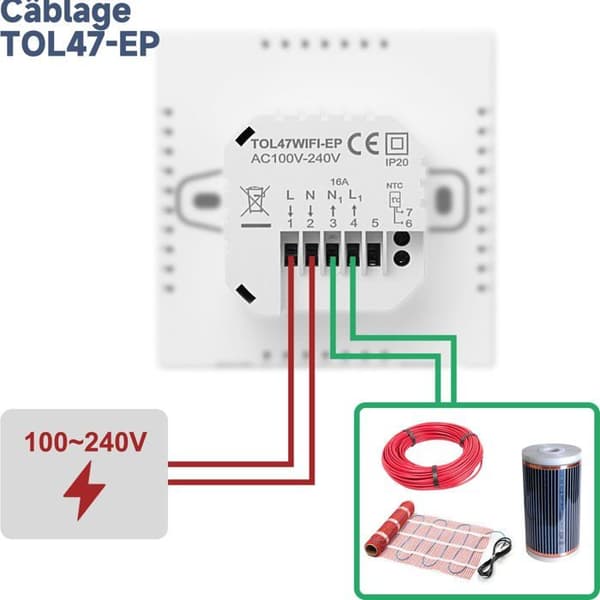 Temperatursensor Beok controls - TOL47WIFI-EP