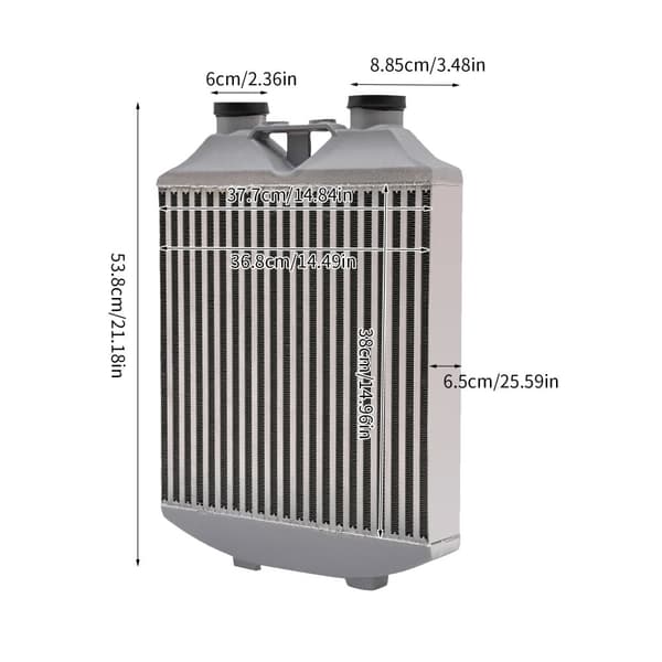 Aluminium Intercooler, 60psi Arbejdstryk, Kompakte Dimensioner,Sølv