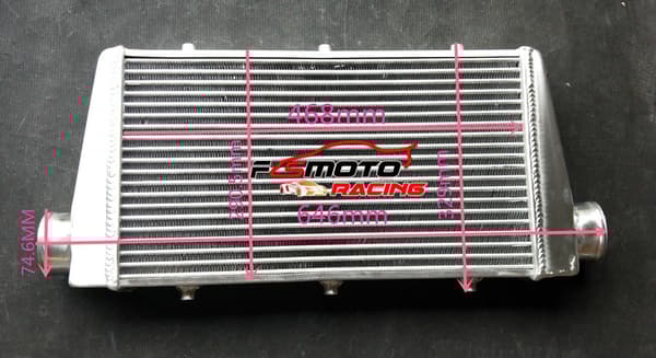 Universel Turbo Front Mount Intercooler, 470x290mm Kerne Størrelse, 76mm Rør Diameter, Holdbart Aluminium