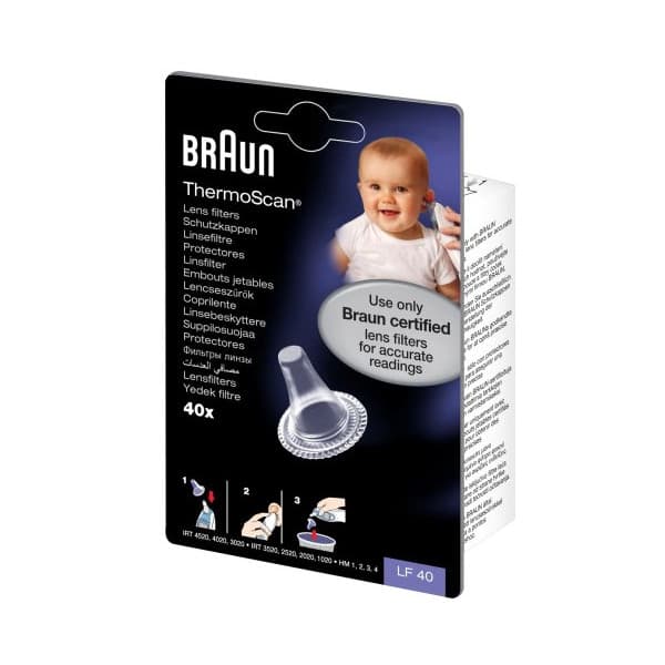 Braun LF40EULA01 -örontermometer skyddstrattar, 40 st