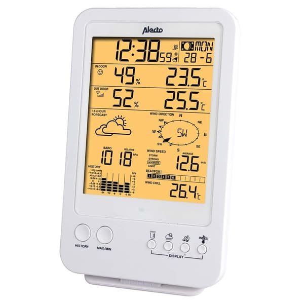 Alecto WS-4800 Professionel vejrstation med trådløs sensor hvid