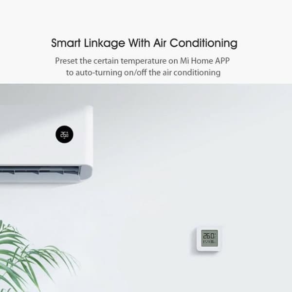 XiaoMi temperatur- och luftfuktighetsmätare, Bluetooth-temperaturfuktighetsdetektor med LCD-skärm Low Power Bluetooth, Vit 2PCS