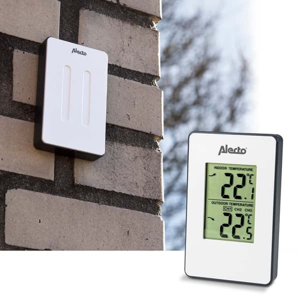 Alecto Vejrstation med trådløs sensor hvid