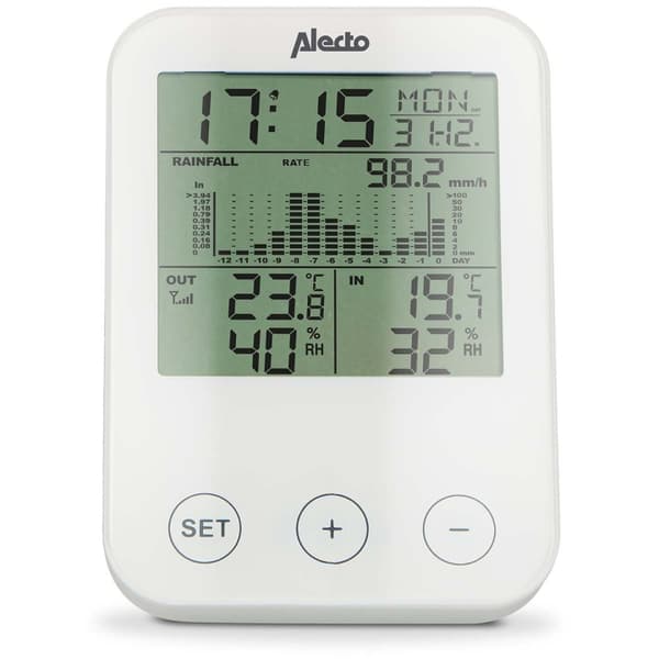 Alecto Vejrstation med trådløs sensor Sort/grå