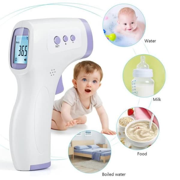 Öron och panna Beröringsfri IR Infraröd digital panna och ED Baby Vuxen termometer