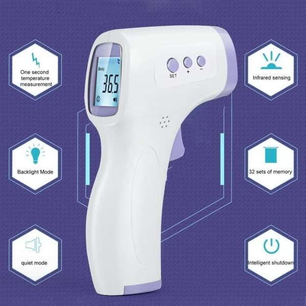 Öron och panna Beröringsfri IR Infraröd digital panna och ED Baby Vuxen termometer