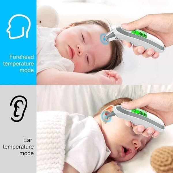 Infraröd pann- och örontermometer, professionell medicinsk digital örontermometer för baby, barn, vuxen