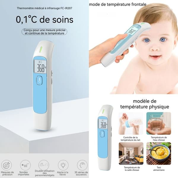 Infraröd örontermometer INN® LCD-skärm 3 temperaturlägen 35 minnesgrupper icke-kontakt frontaltermometer thermoscan