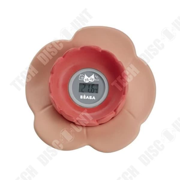 TD® Badtermometer i form av "Lotus" färg nude/korall för babybad/Precis och konsekvent/Beständig och Vattentät/Automatisk