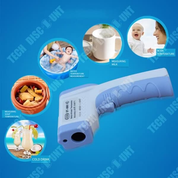TD® Infraröd termometer Babykropp Beröringsfri Laser Brett mätområde Hög noggrannhet Automatisk Digital Front LCD-skärm