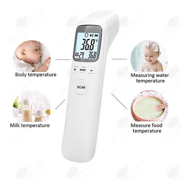 HTBE® multifunktionell beröringsfri pannpistol Digital infraröd panntermometer Vit termometer Föravläsning