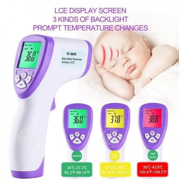 INN Baby termometer termometer för barn / vuxna / yta på föremål, beröringsfri digital infraröd panntermometer