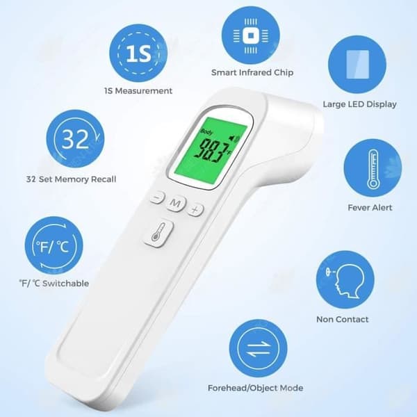 HTBE® medicinsk panntermometer Beröringsfri infraröd termometer Handhållen termometer för hushållsapparater exporteras